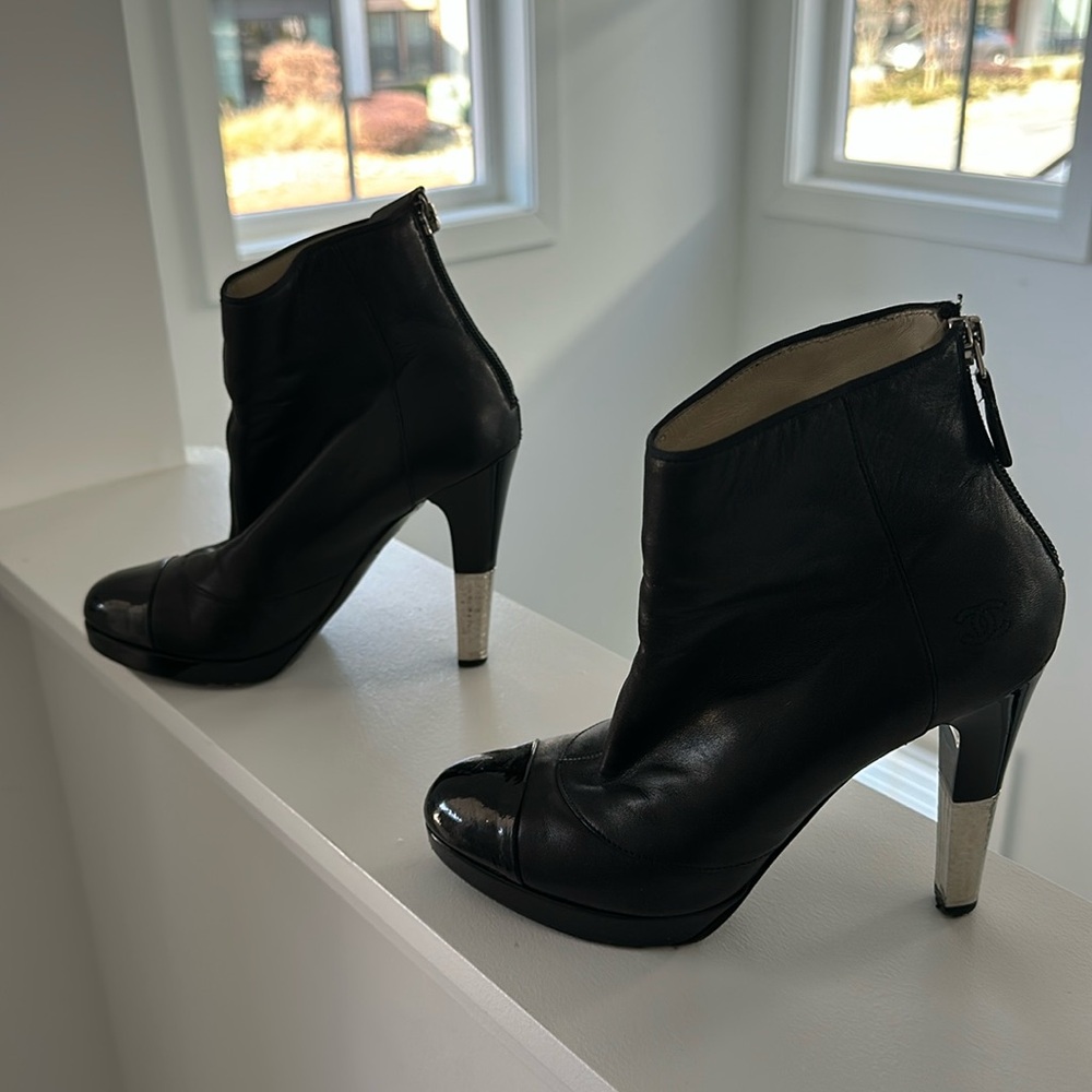 Chanel platform booties size 37 1/2